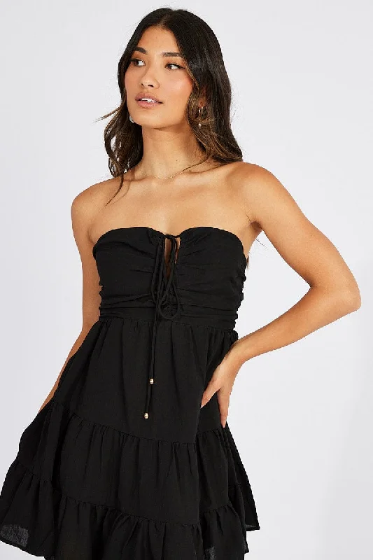 Black Fit And Flare Dress Mini