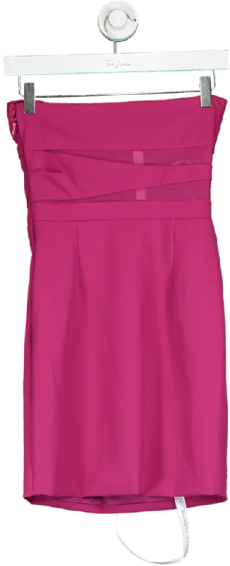 Club L Magenta Indie Dark Pink Bodycon Bandeau Mini Dress With Cut-Outs UK 6