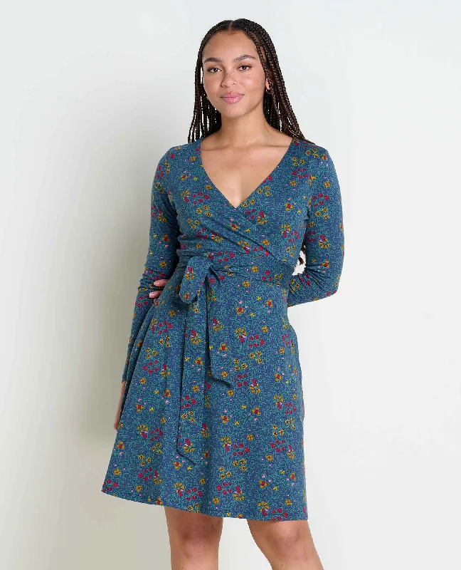 Cue Wrap Long Sleeve Dress