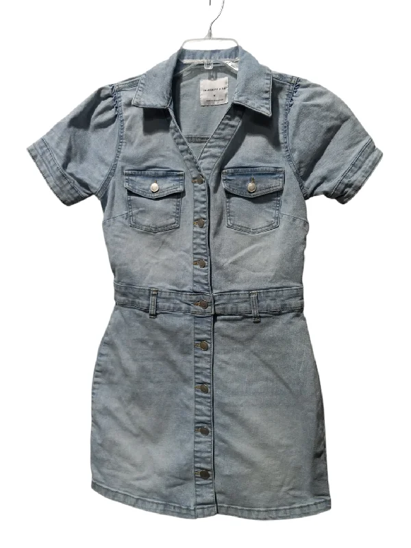 Dress Casual Midi By Celebrity Pink In Blue Denim, Size: M