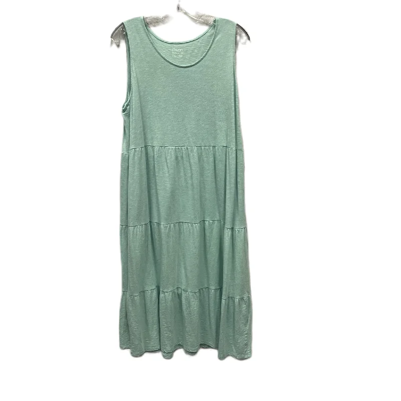 Dress Casual Midi By Denim And Company In Green, Size: Lp