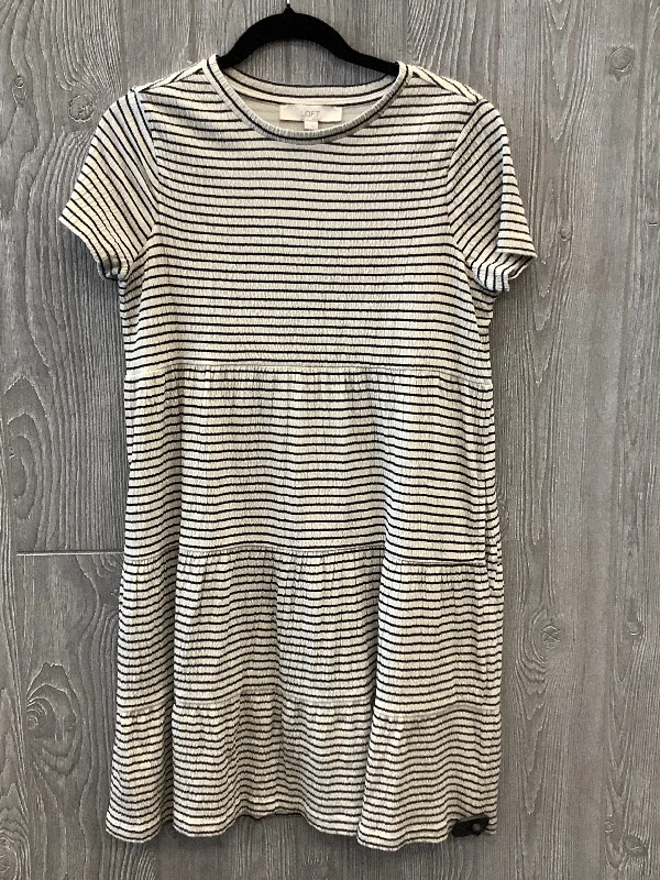 Dress Casual Midi By Loft In Striped Pattern, Size: S