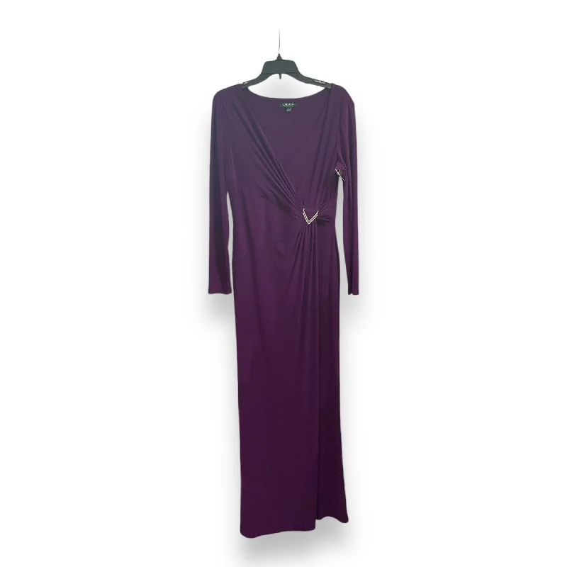 Dress Party Long By Lauren By Ralph Lauren In Purple, Size: L