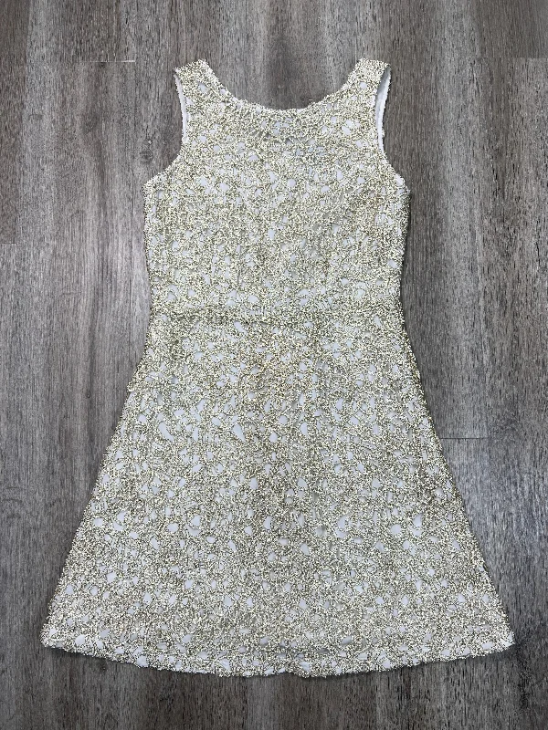 Dress Party Short By Charming Charlie In Gold & White, Size: M