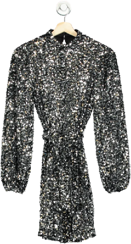 Friends Like These Black Sequin Mini Dress UK 8