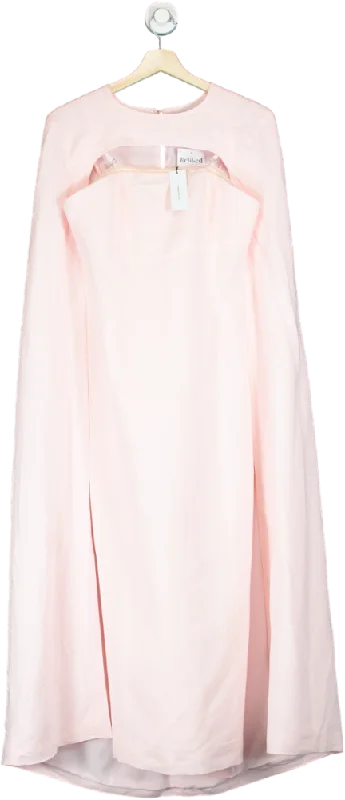 Karen Millen Blush Fluid Tailored Caped Maxi Dress UK 8