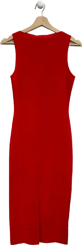 Mango Red Sleeveless Bodycon Dress UK XS