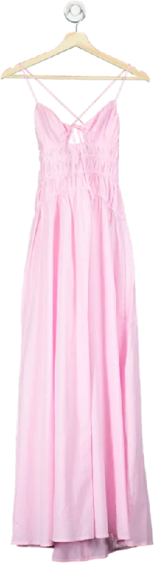 White Fox Pink Maxi Dress UK S