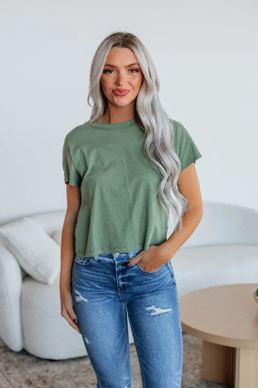 Katalin Basic Tee - Dusty Olive