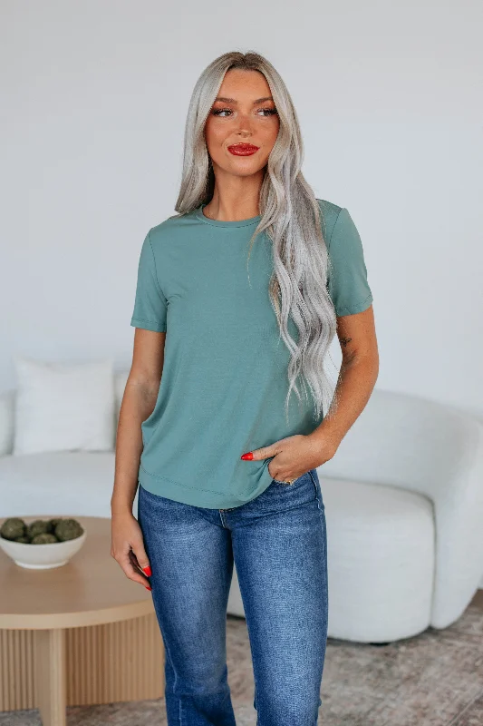 RaeAnn Basic Tee - Dusty Sage