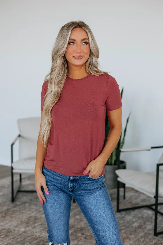 RaeAnn Basic Tee - Raspberry