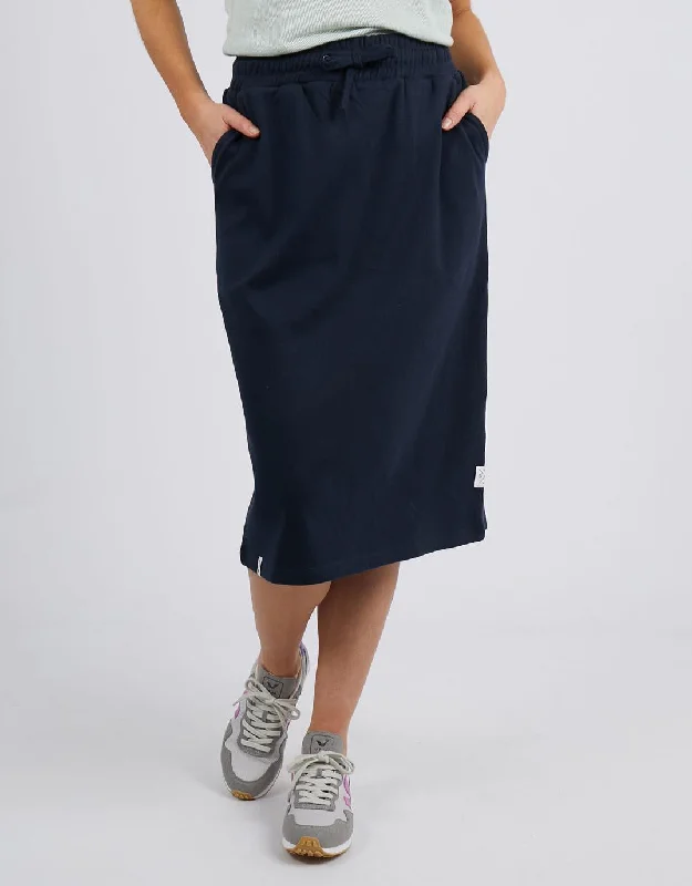 Rib Midi Skirt - Dark Sapphire