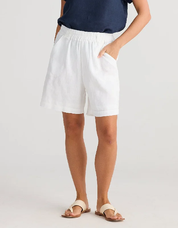 Captain Linen Shorts - White