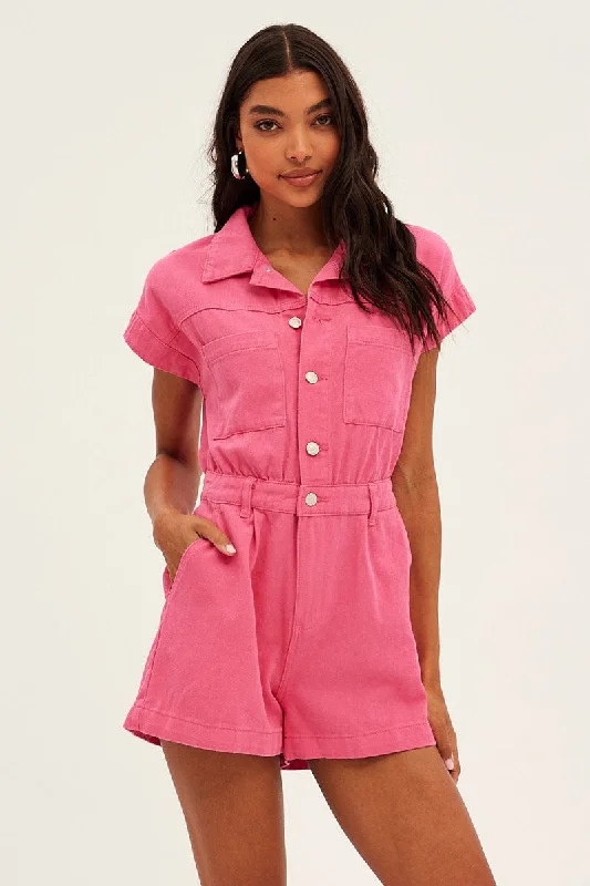 Pink Overall Denim