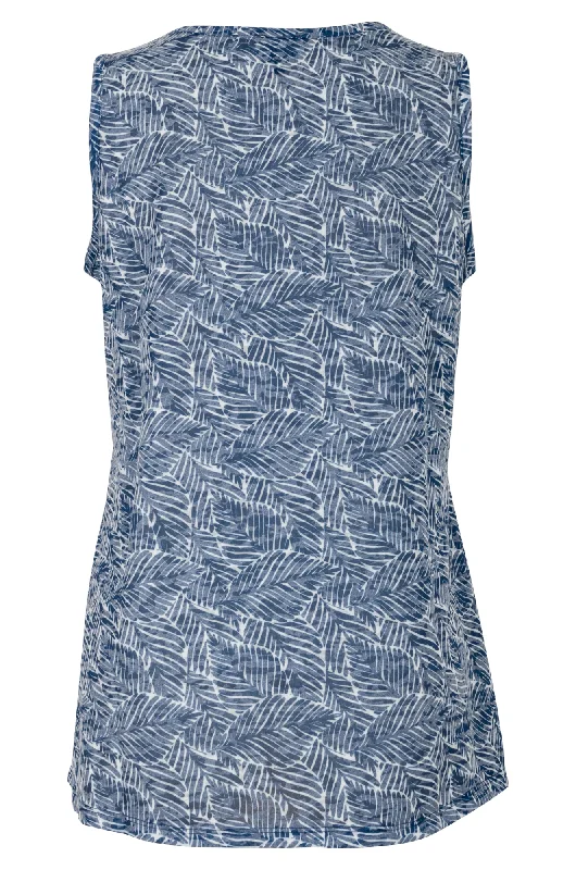 V neck Burnout Tank | INDIGO LEAF | 6051AR