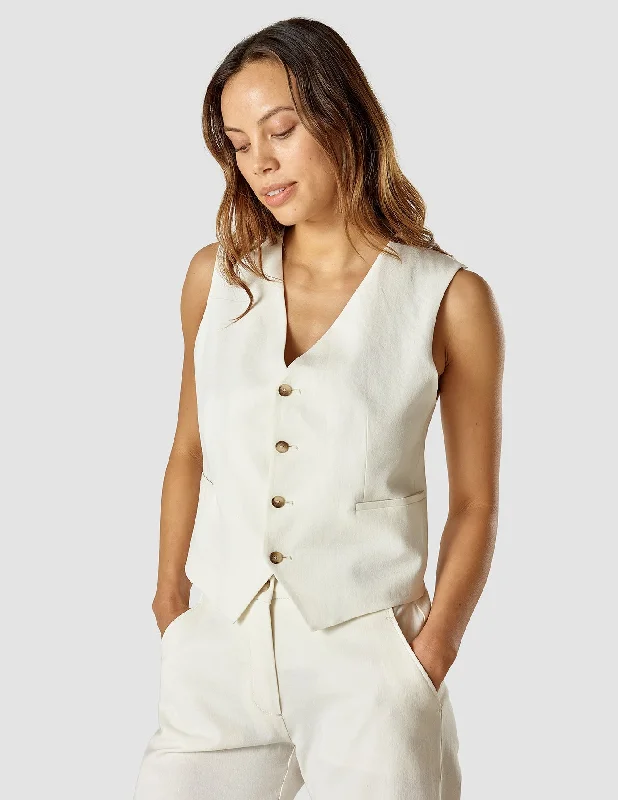 Linen Vest Off White