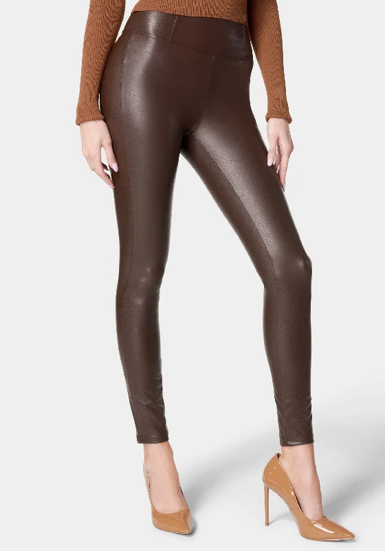 High Waist Embossed Vegan Leather Legging