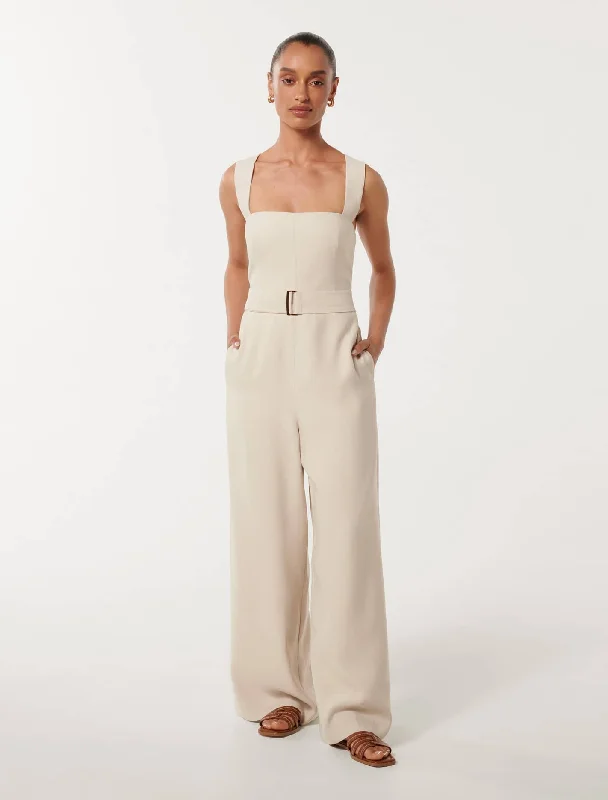 Estella Petite Belted Jumpsuit