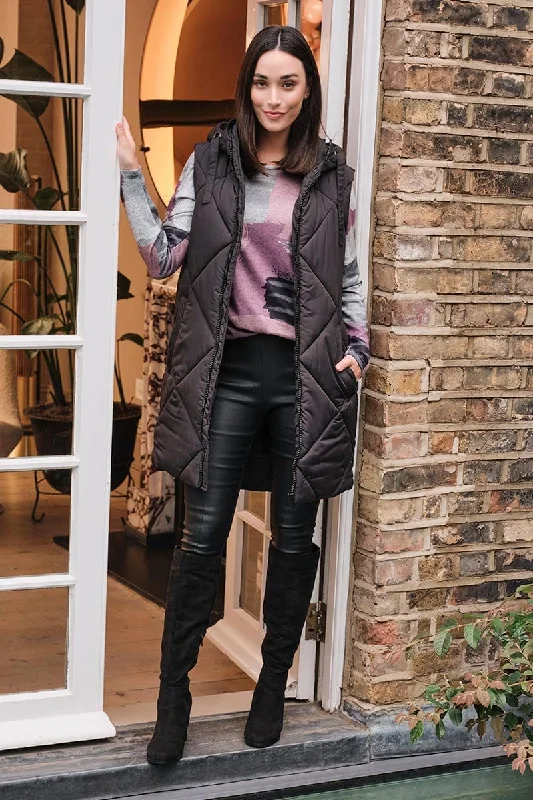 Quilted Longline Puffer Vest