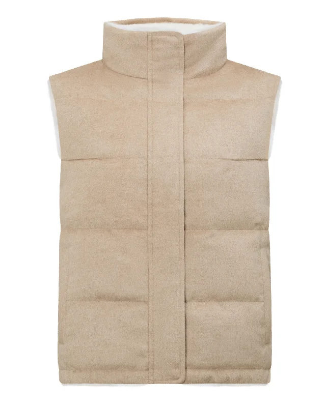 Women's Reversible Rex Gilet Sand Brown